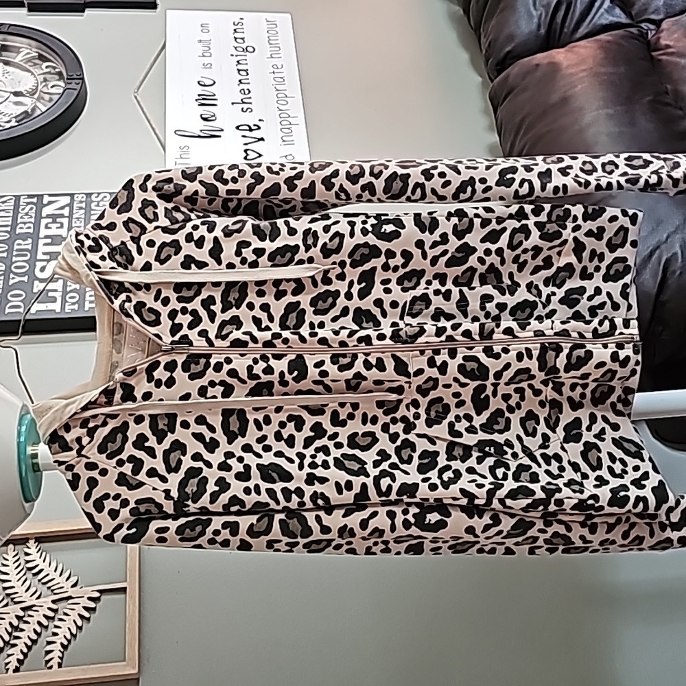 Women's leopard Print cat ear size small zip up